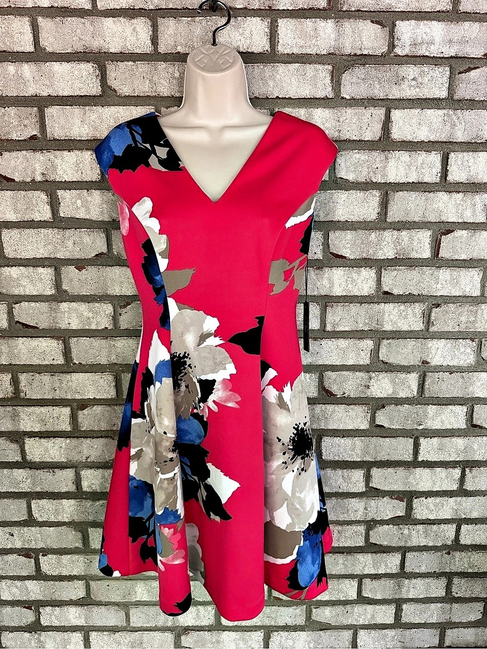 Vince Camuto Floral Dress Pink & Blue Size 4